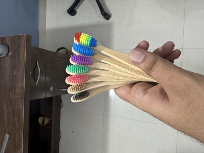 C-Curve Handle Kids Bamboo Toothbrush